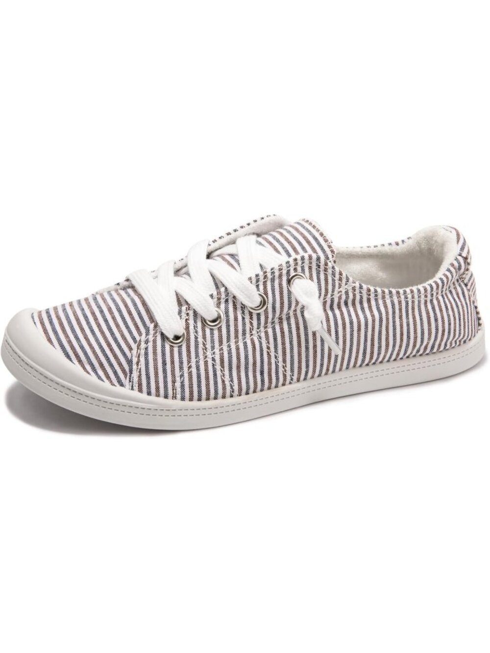 Womens Blue Brown Canvas Slipon Sneaker Low Top Walking Shoes Fashion Sneakers